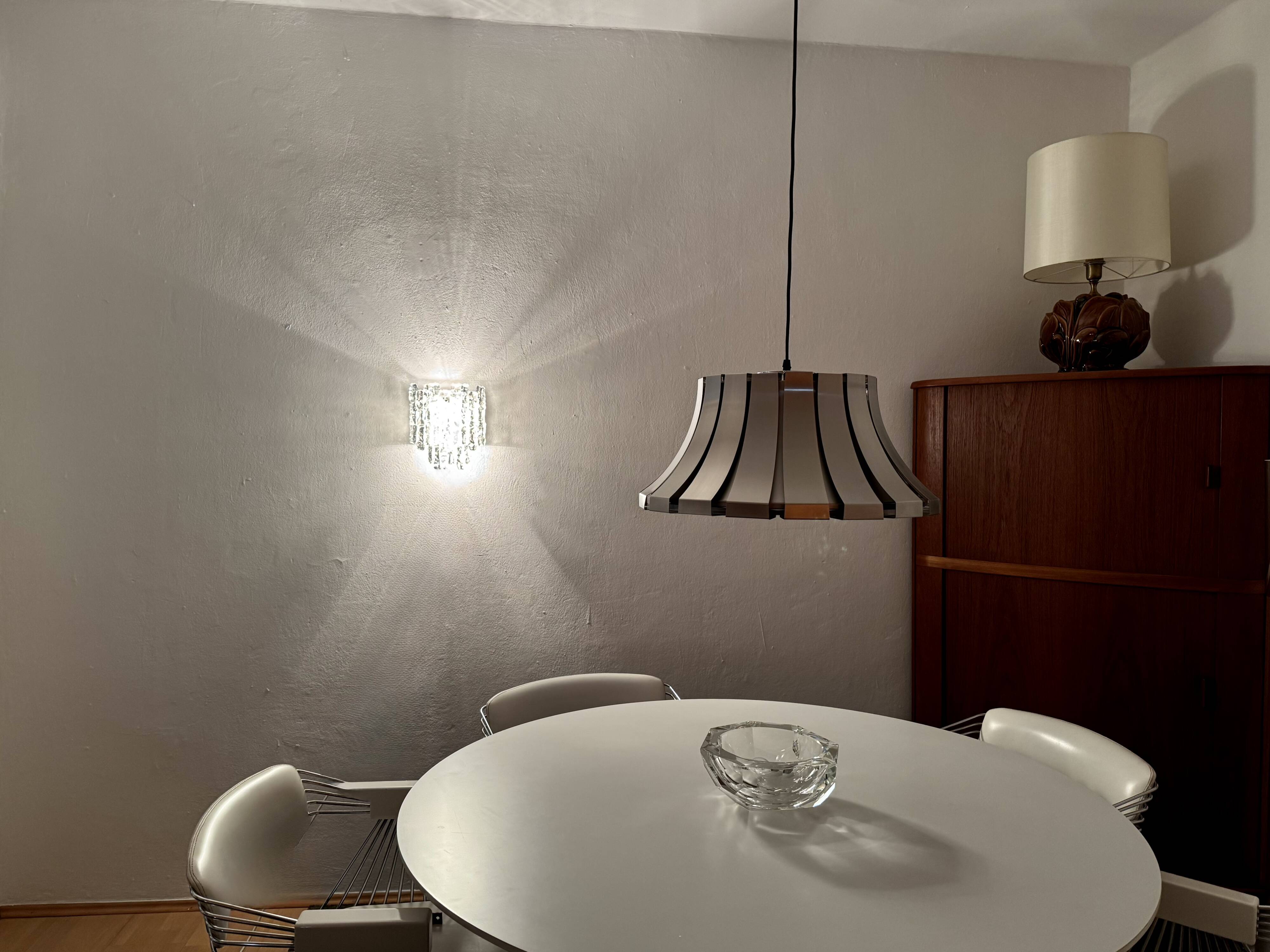 Set of 2 Austrian Ice Glass Wall Lamps by J.T. Kalmar