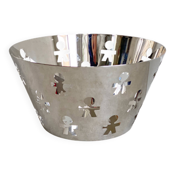 Large vintage Alessi girotondo (fruit) bowl by King Kong, Italian design