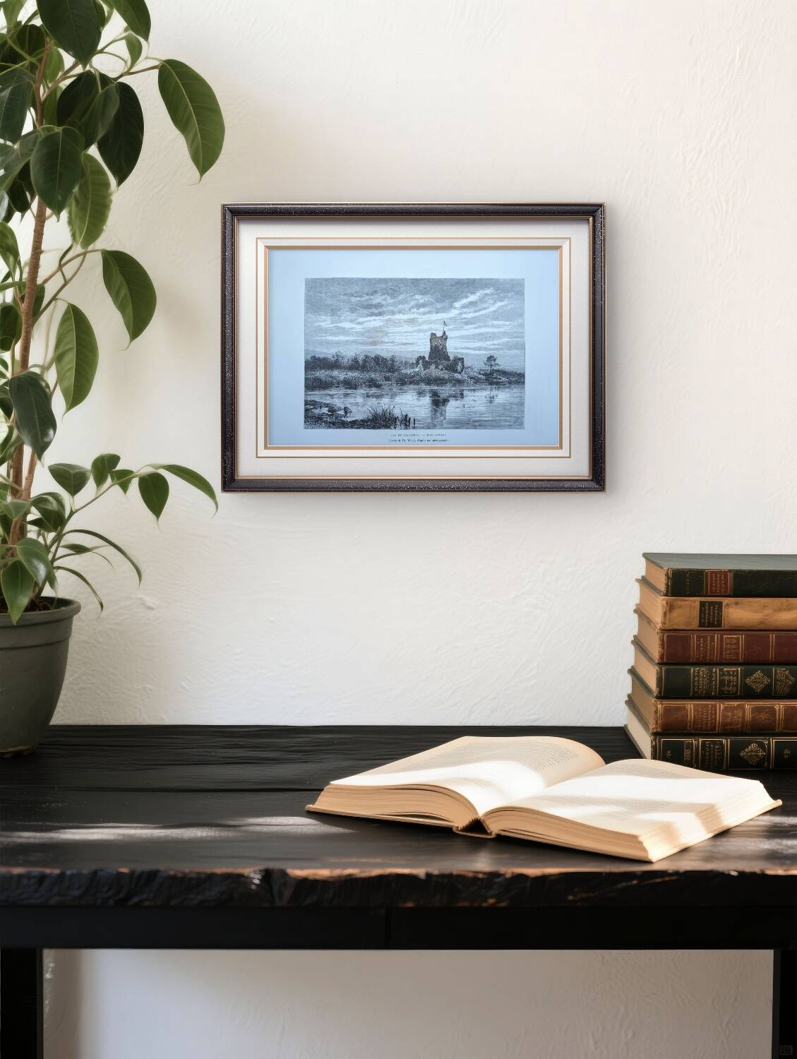 Ross Castle, Killarney, Ireland, printed illustration from 1879.