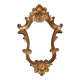 Baroque carved wood mirror Aged gold