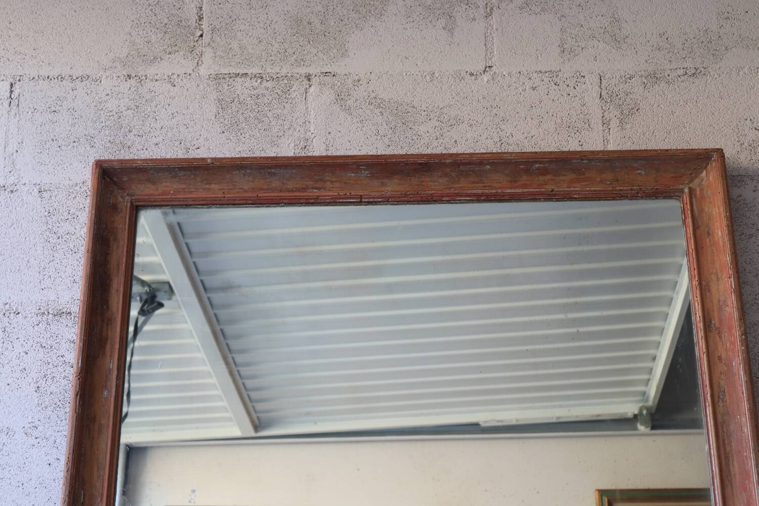 Large antique mirror in patinated wood h170cm