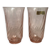 Pair of Arcoroc Rosaline vases