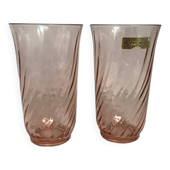 Pair of Arcoroc Rosaline vases