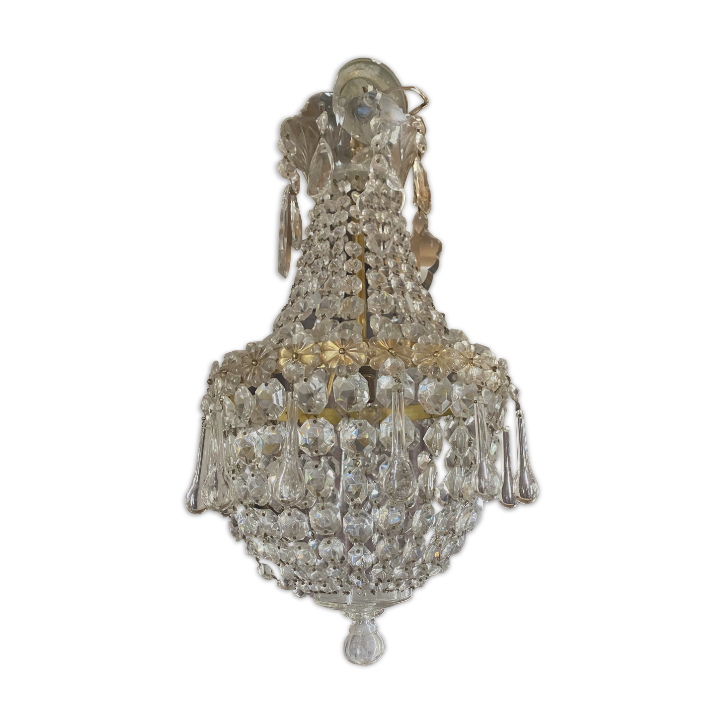 Bohemian crystal hot air balloon chandelier