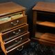 Pair of desk cabinets, mahogany filing boxes in English style.