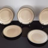 Set of semi-hollow ceramic plates from St Amand