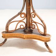 Art Nouveau bentwood & rattan pedestal table, Central Europe, c. 1900–1925