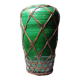 Antique Japanese green ceramic vase with Awaji Yaki bamboo lacing, 1900-1930