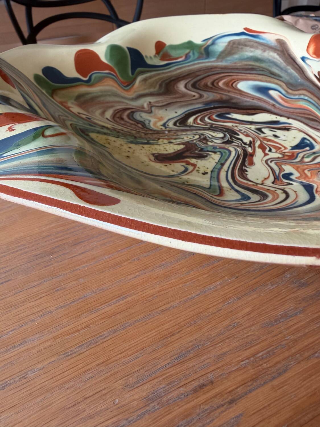 Glazed ceramic plate signed