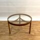 table basse scandinave en teck et verre