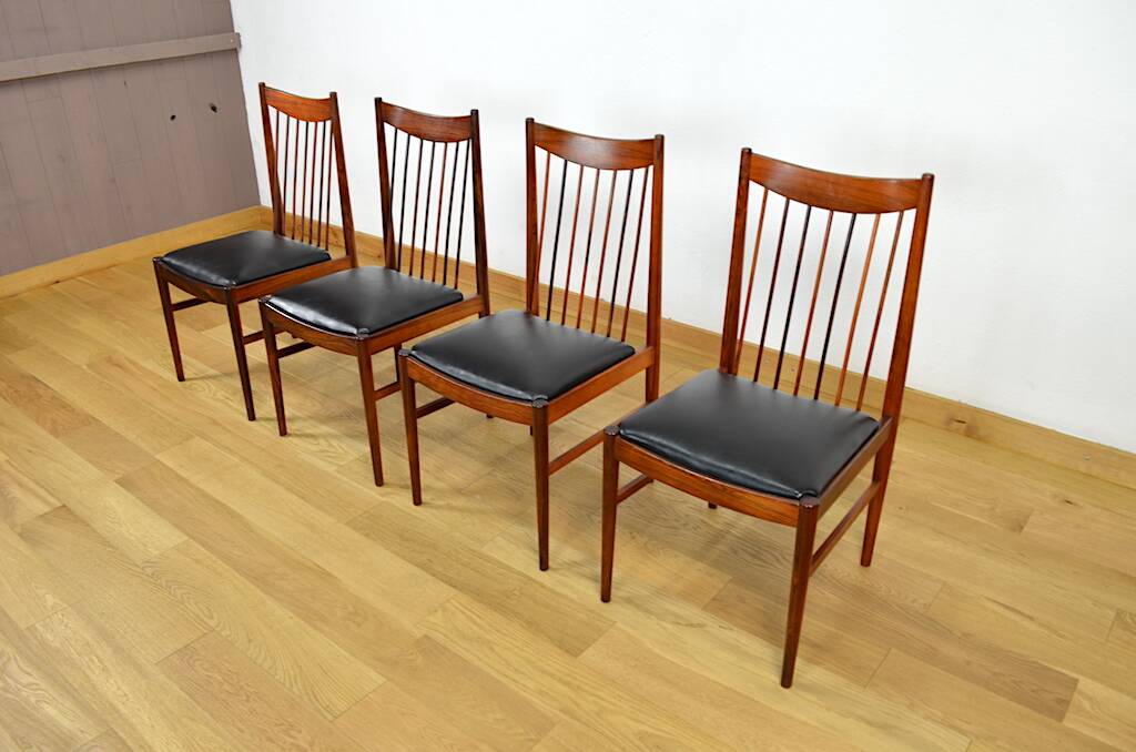 4 Danish Rosewood Chairs from Rio Arne Vodder 1960
