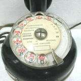 Burgunder column phone in Bakelite and black metal