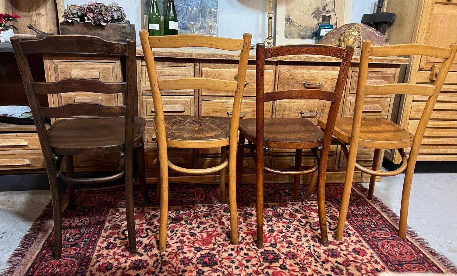 4 old bistro chairs