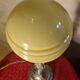 bronze lamp in Rococo style with yellow-green opaline ball, superb, electrical works fine
