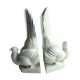 Cracked white ceramic Art Deco book-snables: Birds, Doves