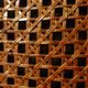 Square placemat in woven rattan and caning