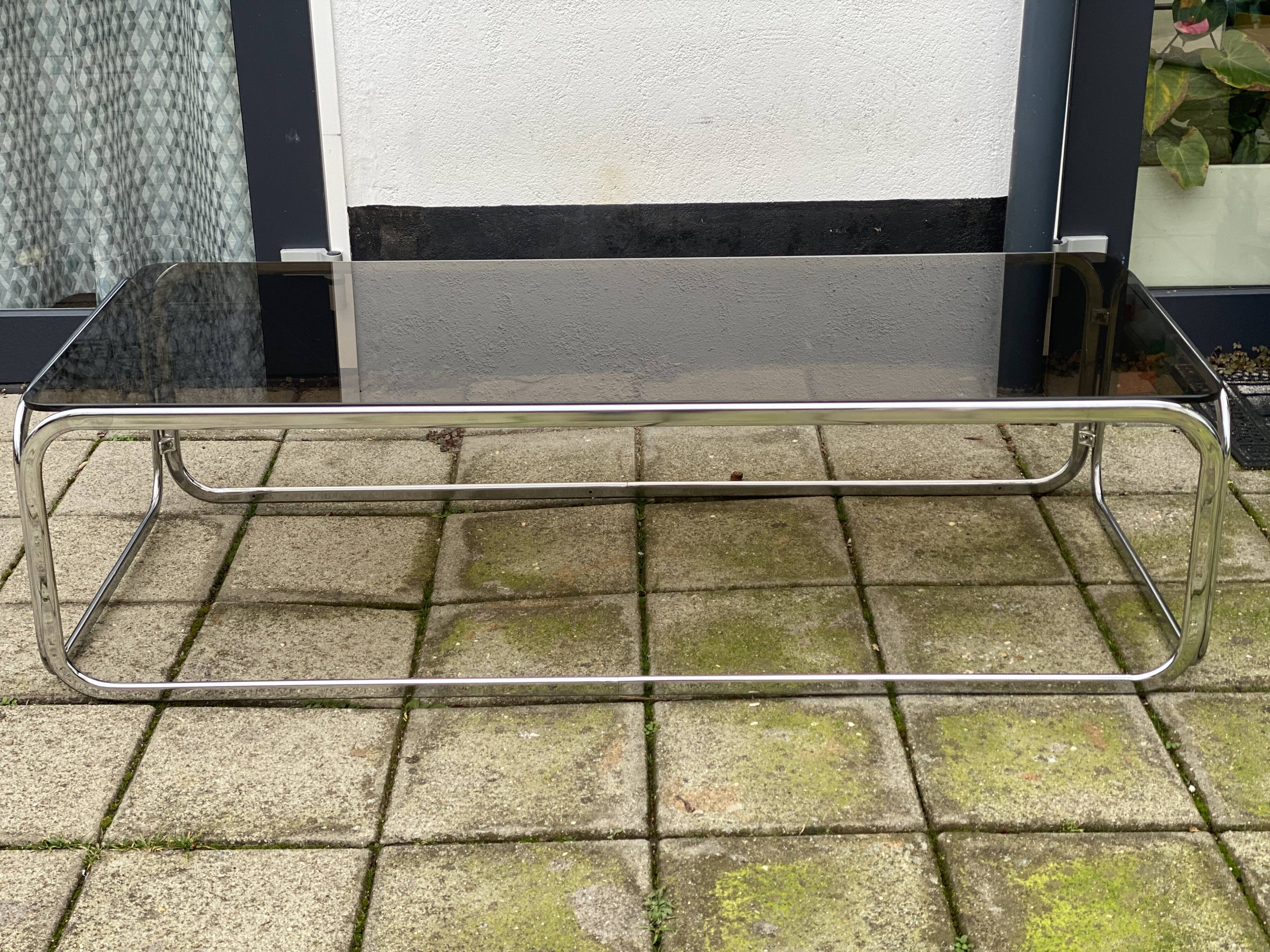 1970’s Chrome and Smoked Glass Salon table