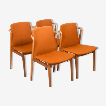 Organic Shaped Oak Chairs by Vamdrup Møbelfabrik 1960s