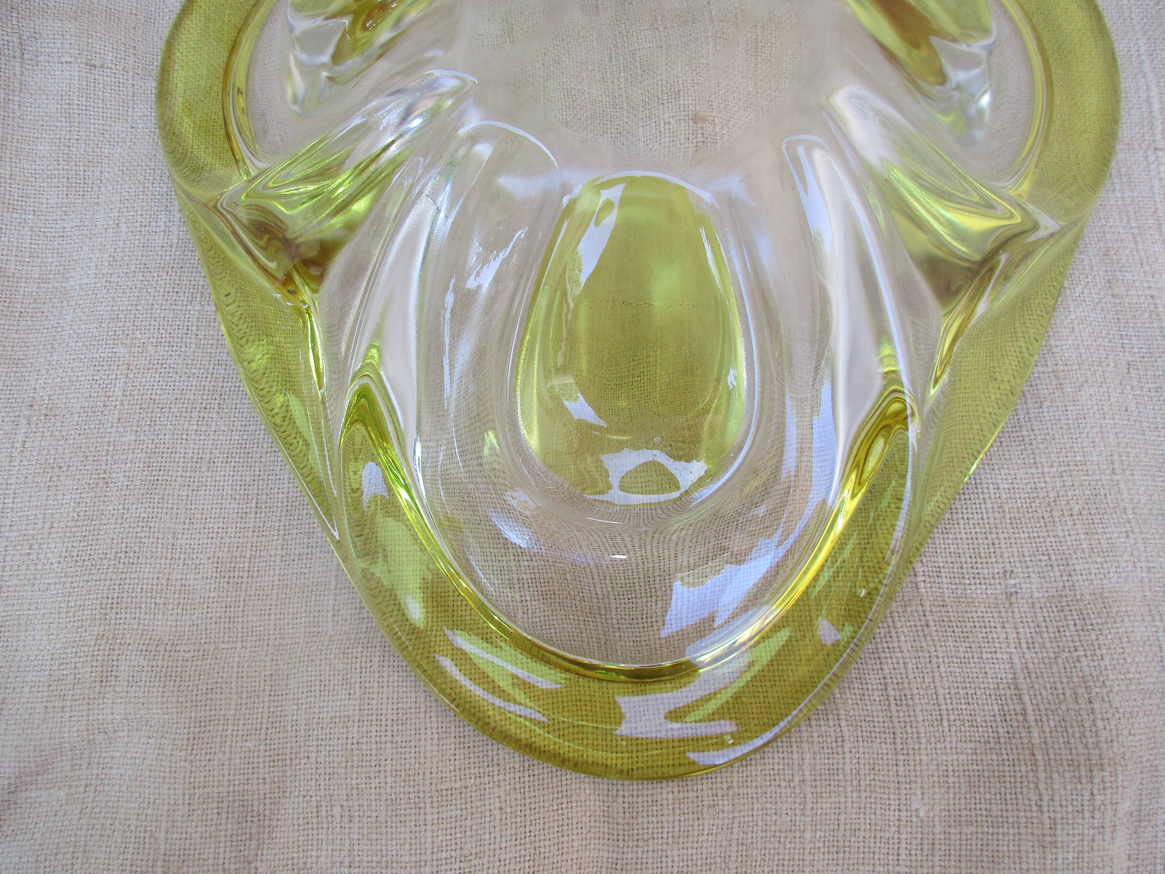 Yellow glass fruit cut
