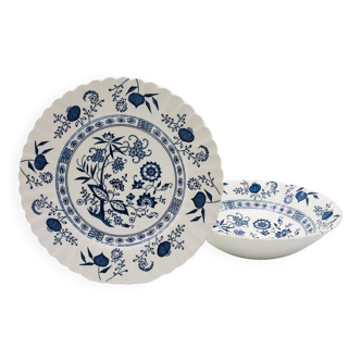 2 Plats de service, J & G Meakin Classic White Blue Nordic.