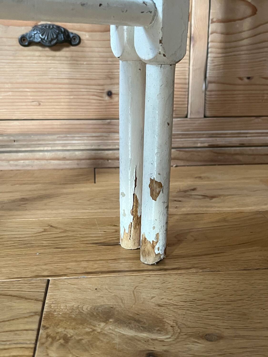 Old wooden towel rack