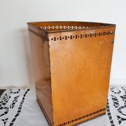 Openwork painted metal office paper basket, Napoleon III, antique French, XIX century