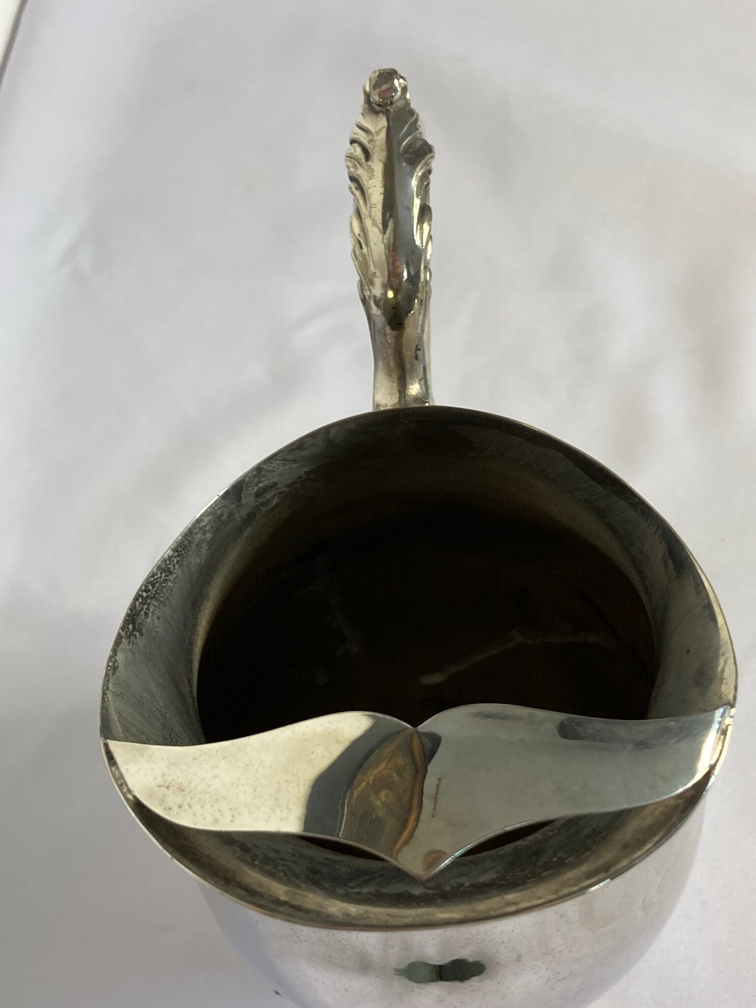 Old American silver metal water pitcher early twentieth century