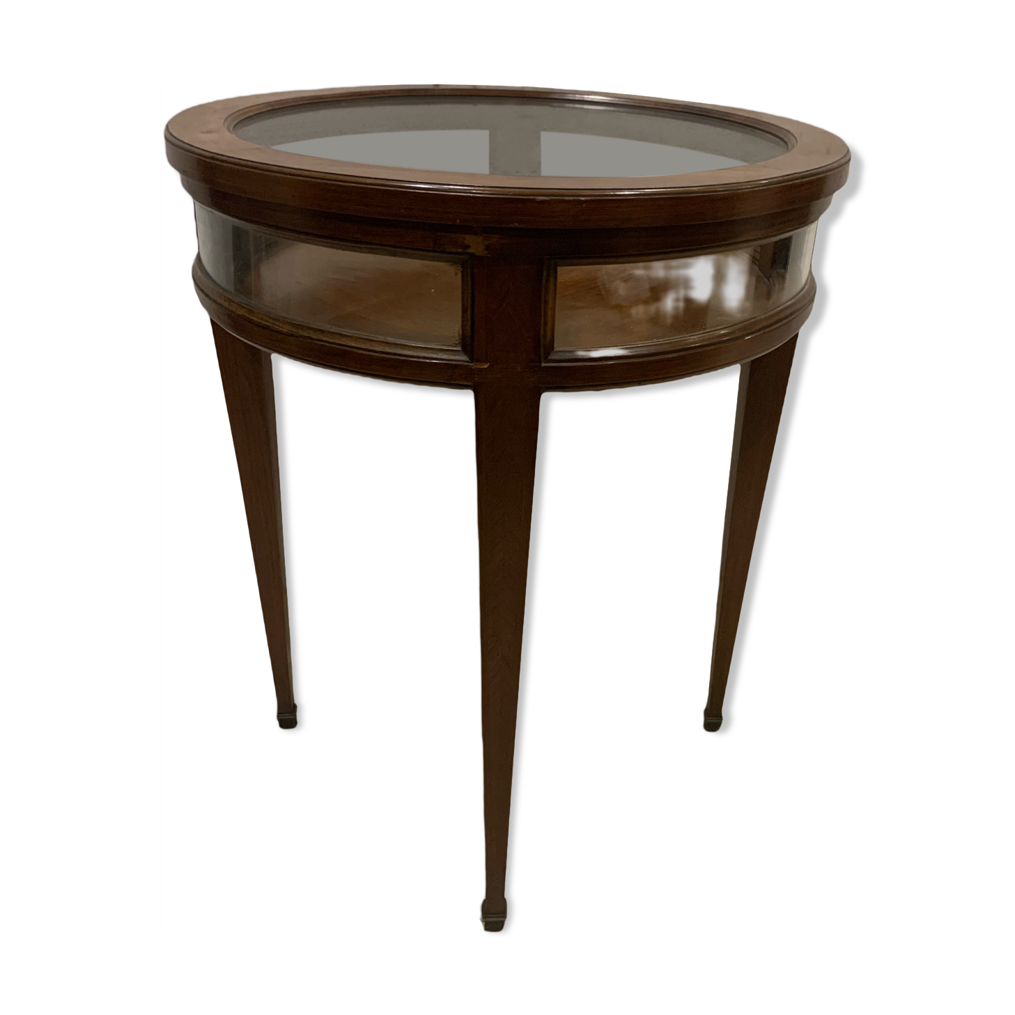 Pedestal table Louis XVI style showcase with removable top XX century