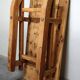 Large 19th century sculpted sled coffee table, folk art, France