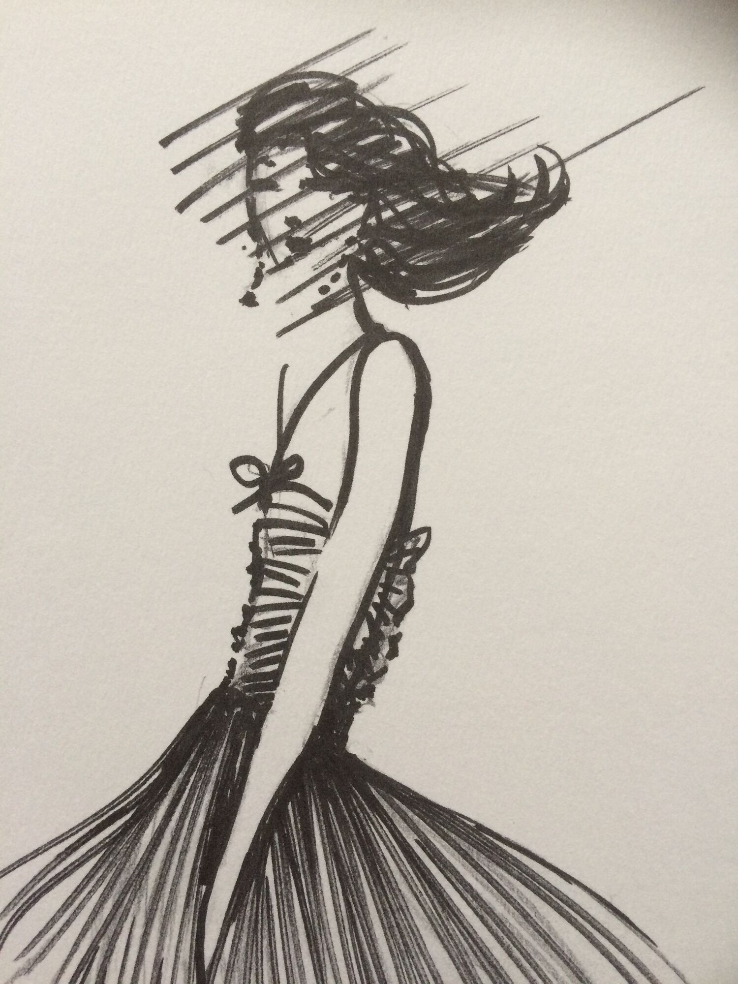 Fashion illustration Nina Ricci of the 90s