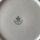 Dessert set – 6 white porcelain plates with silver trim – Seltm