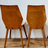Set of six Scandinavian wooden chairs