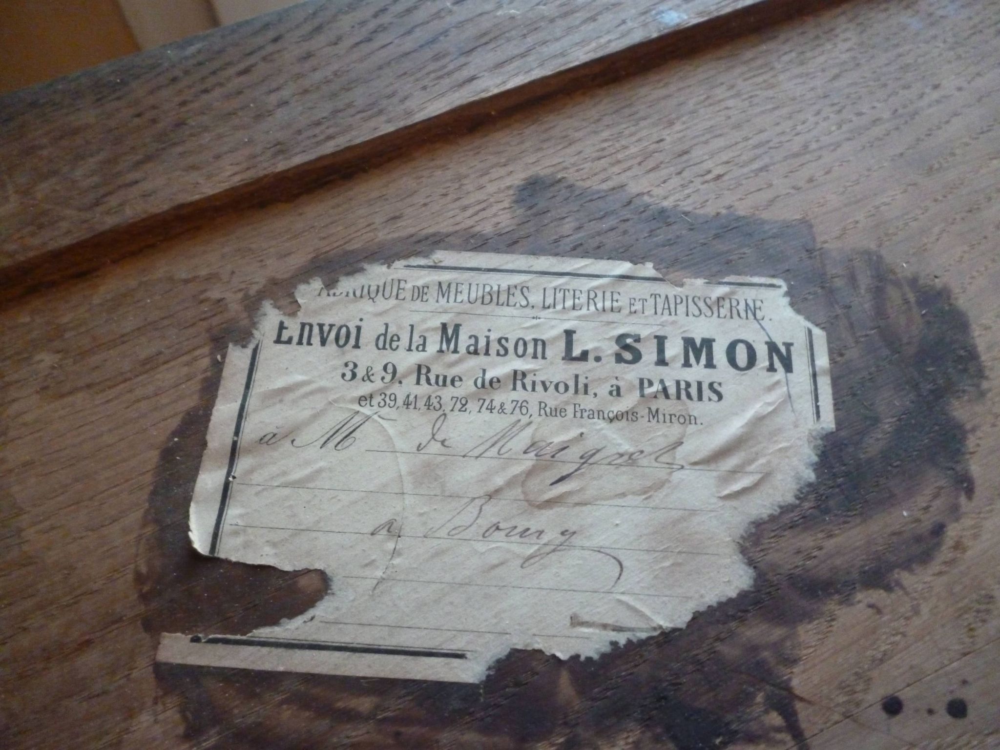 19th century faux bamboo dresser of Maison L Simon rue de Rivoli Paris