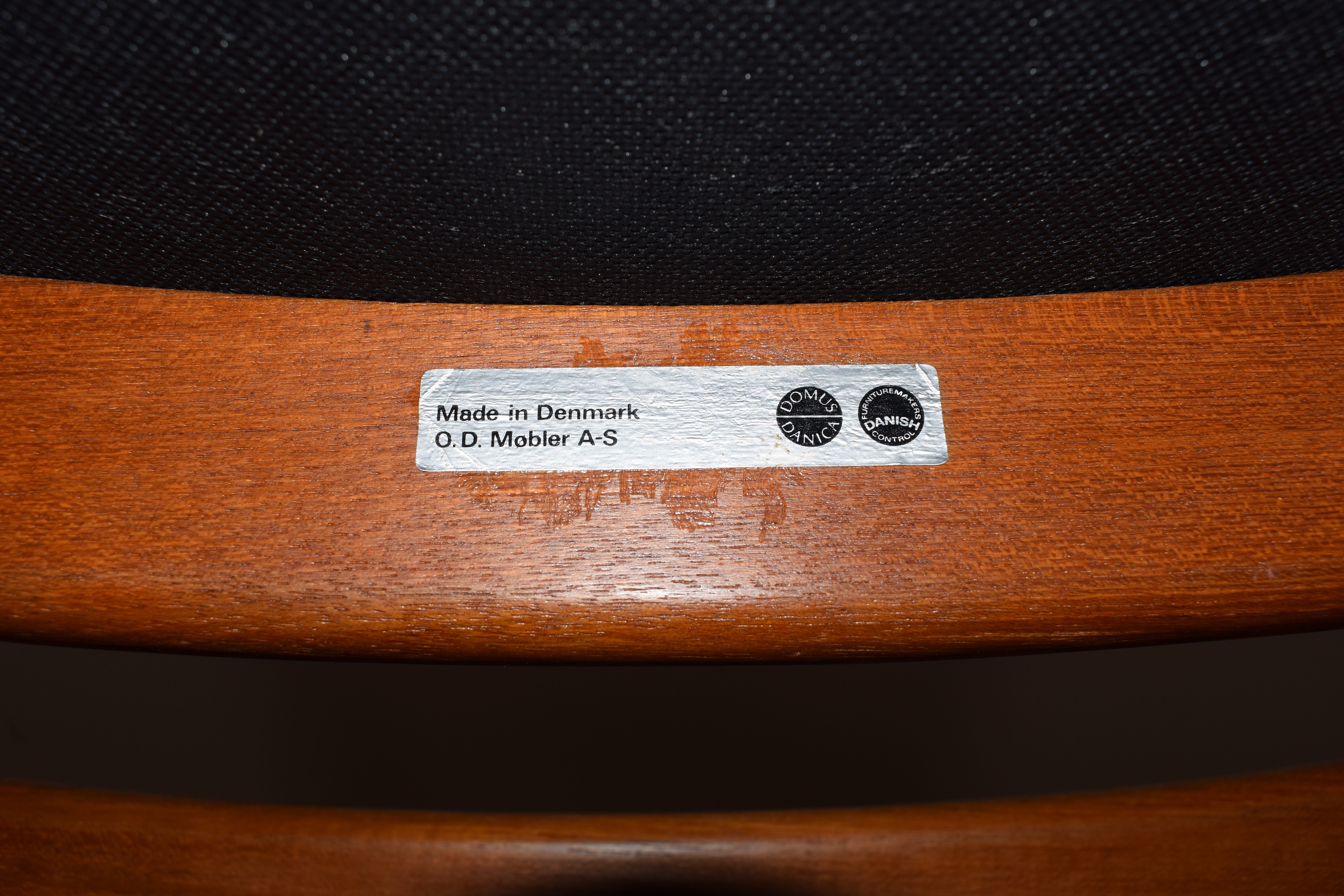 Mid-Century Danish Teak Dining Chairs by Erik Buch for O.D. Møbler, 1960s, Set of 4