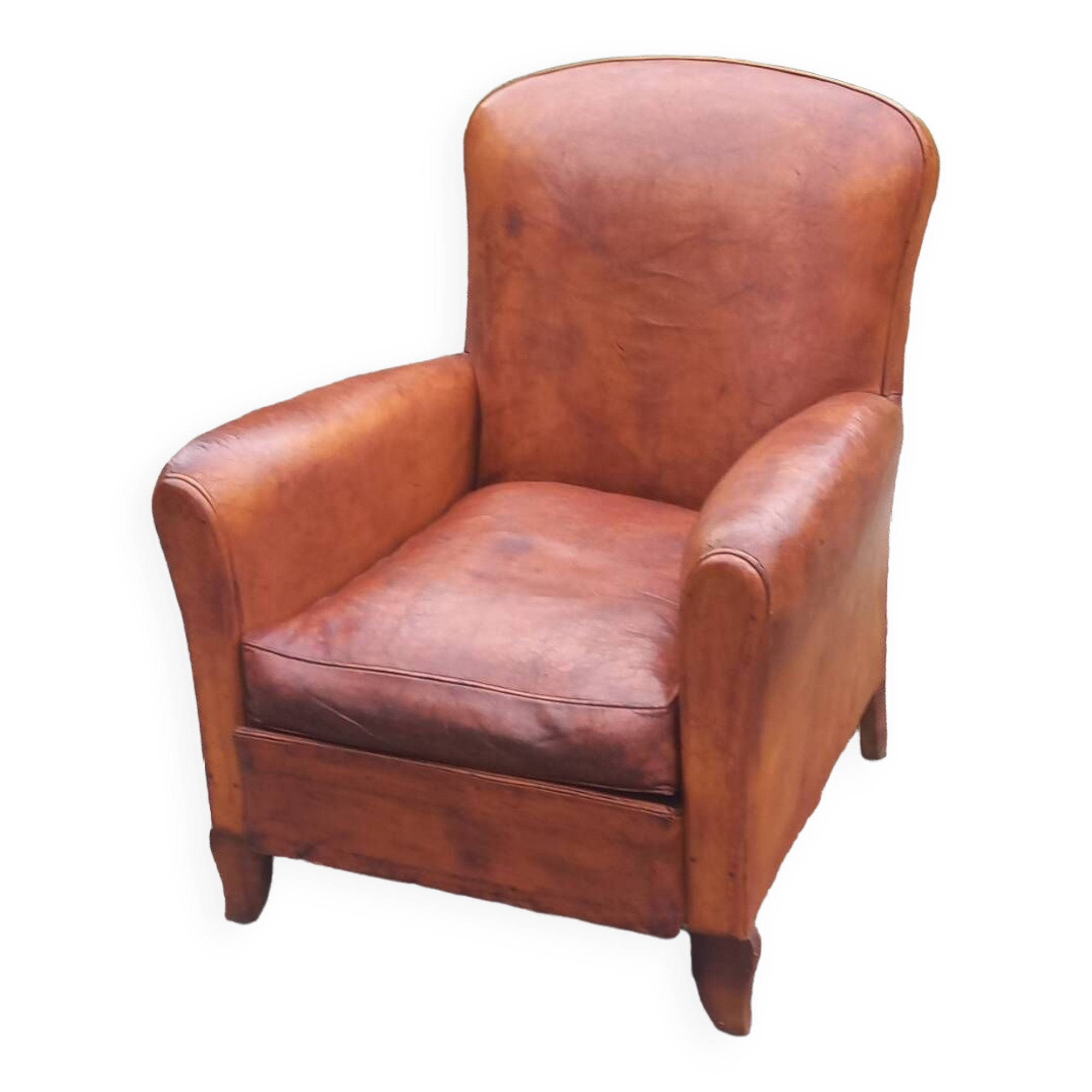 Art deco leather club chair from the 1930s