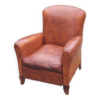 Art deco leather club chair from the 1930s