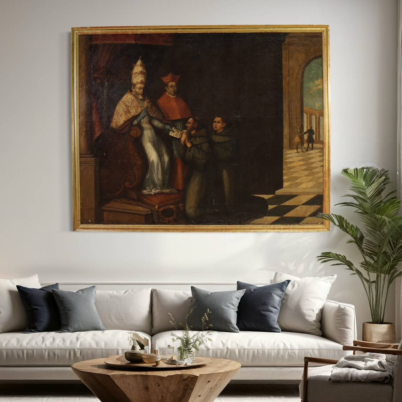 Great 17th century painting, Innocent III confirms the Franciscan Rule