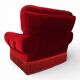 Fauteuil rouge de style Hollywood Regency en Art Déco, 1940