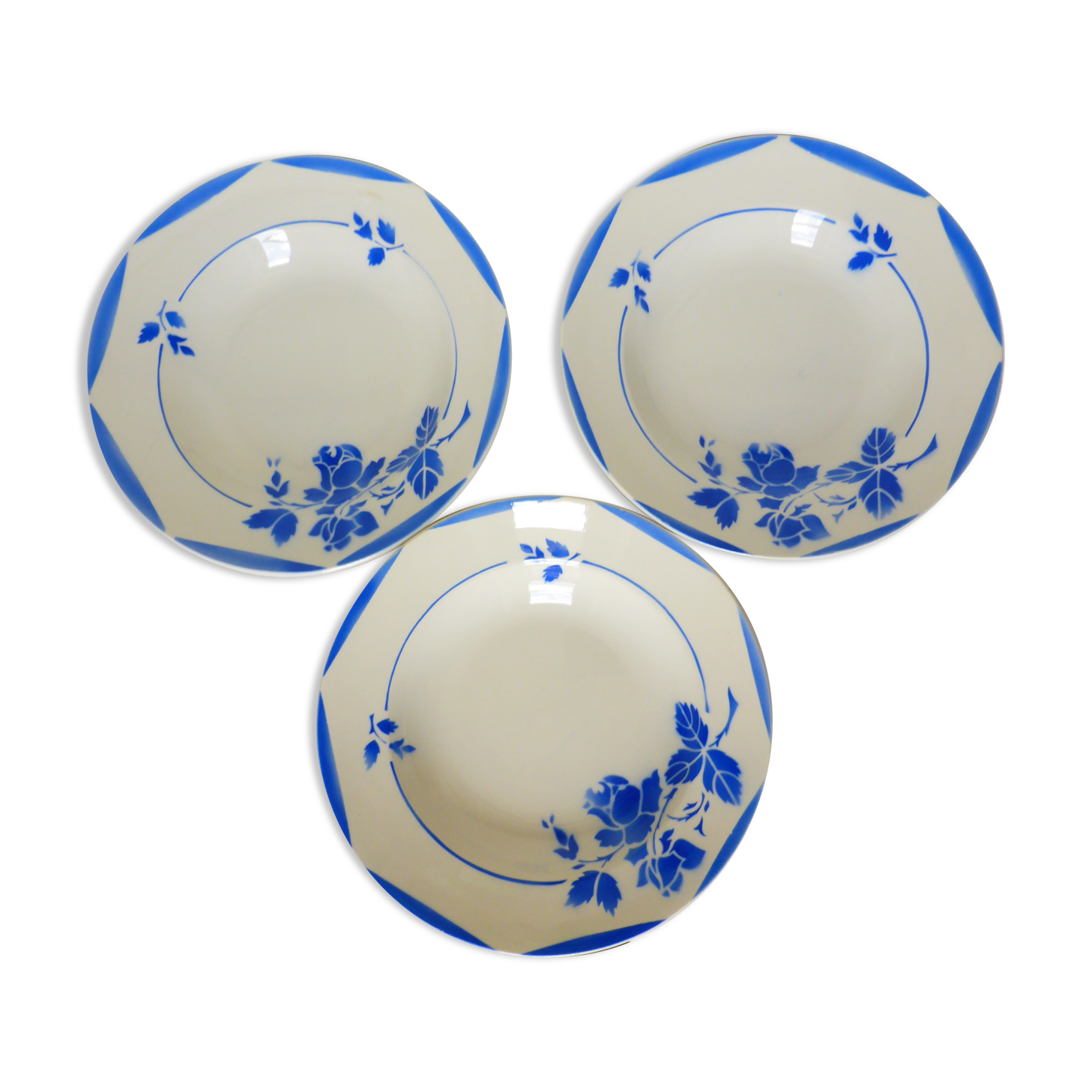 3 assiettes creuses vintage