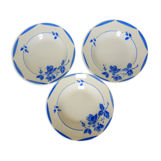 3 assiettes creuses vintage