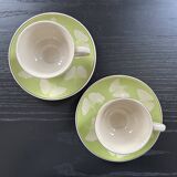 Pair of gincko decor cups