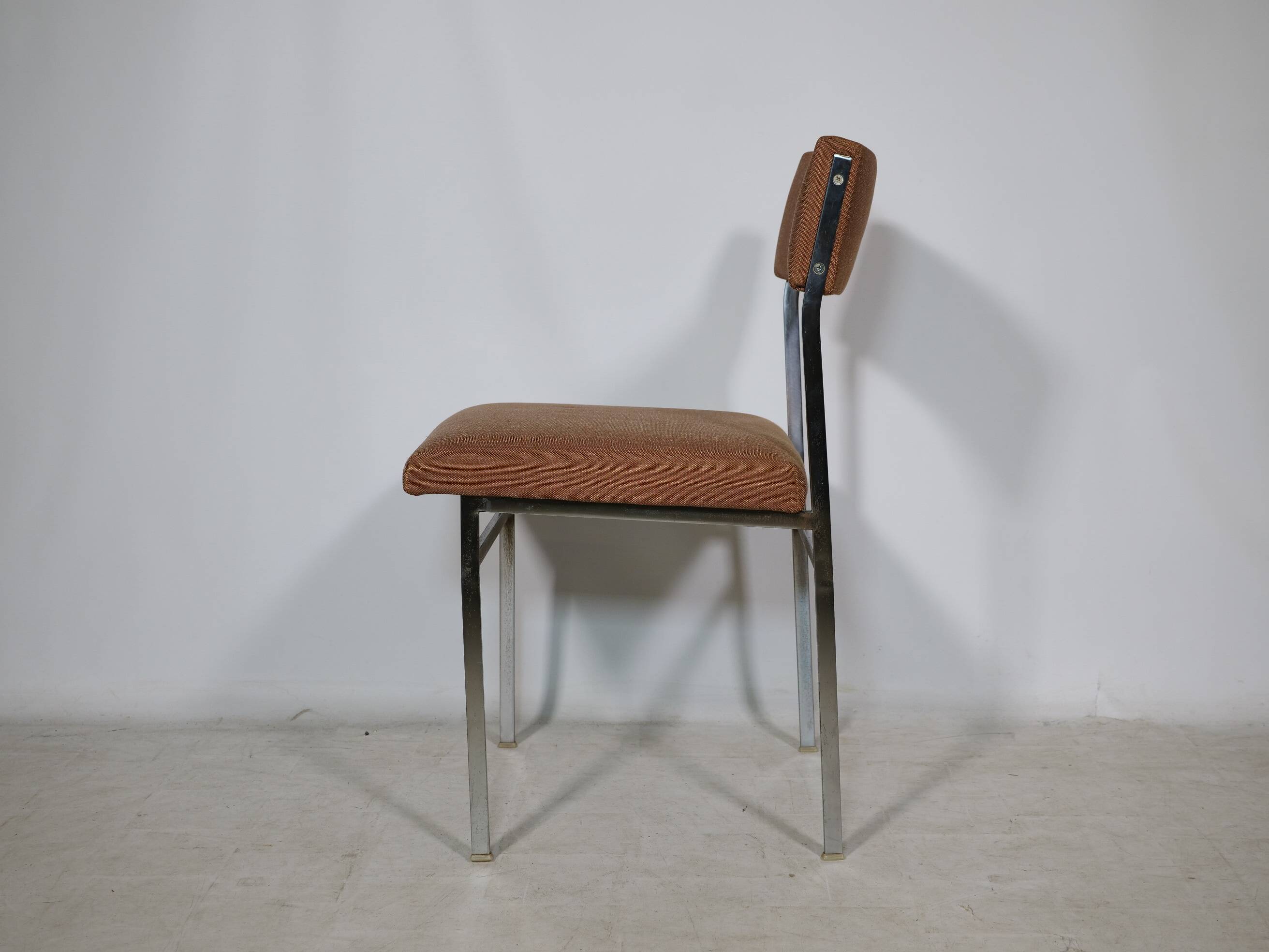 Mid Century Chairs in Chrome and Fabric, Set of 4, 1970s