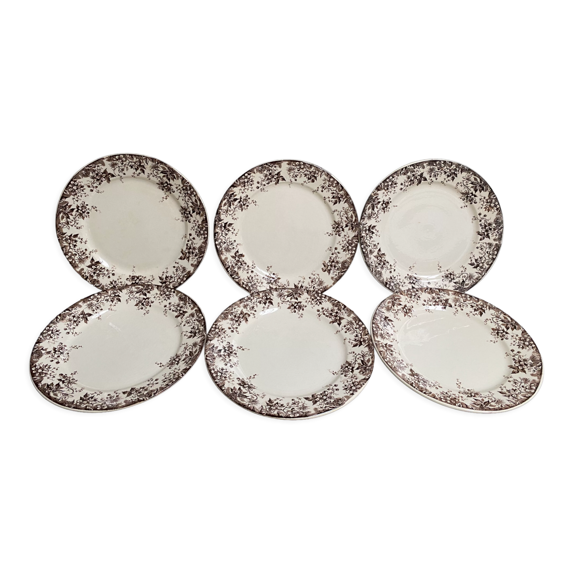 Sarreguemines earthenware dessert plates