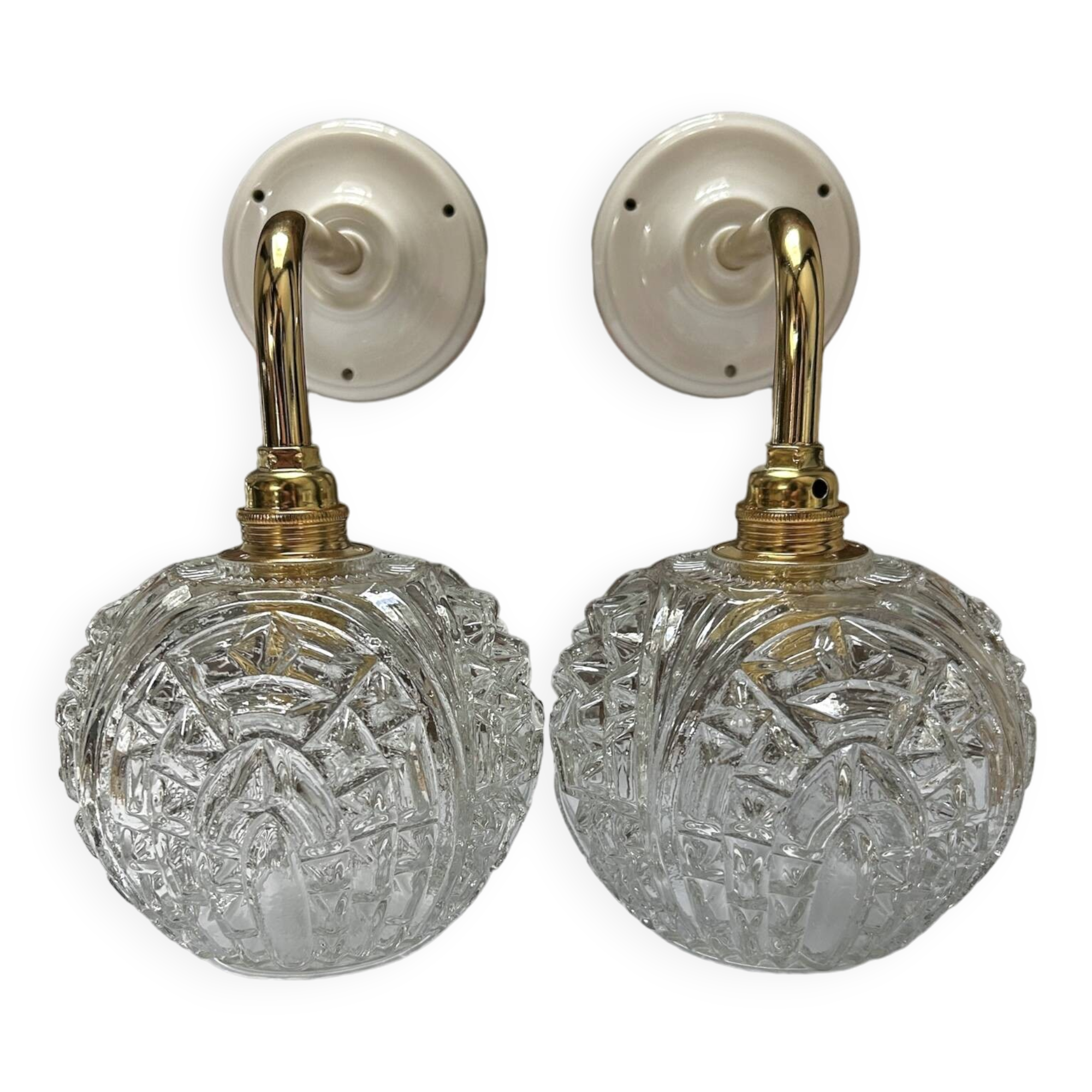 Pair of vintage globe wall lights