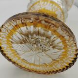 Vase en cristal de bohème jaune ambre
