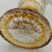 Vase en cristal de bohème jaune ambre