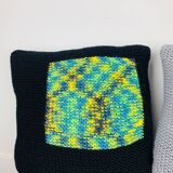 Paire de coussins en crochet vintage, années 70