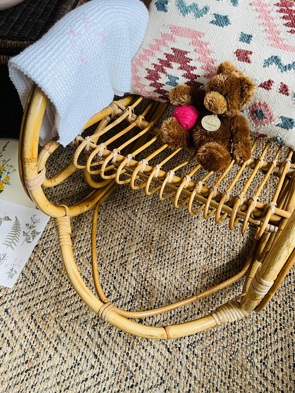 Children's rattan rocking chair