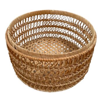 Braided rattan basket from the 70s