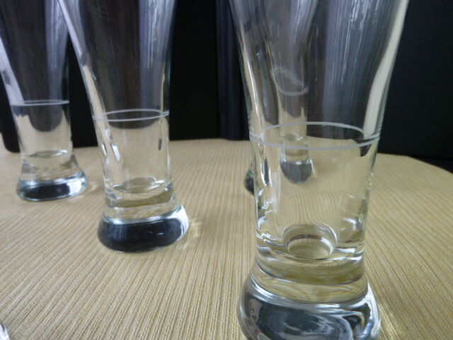 Set of 6 pastis glasses with engraved dose